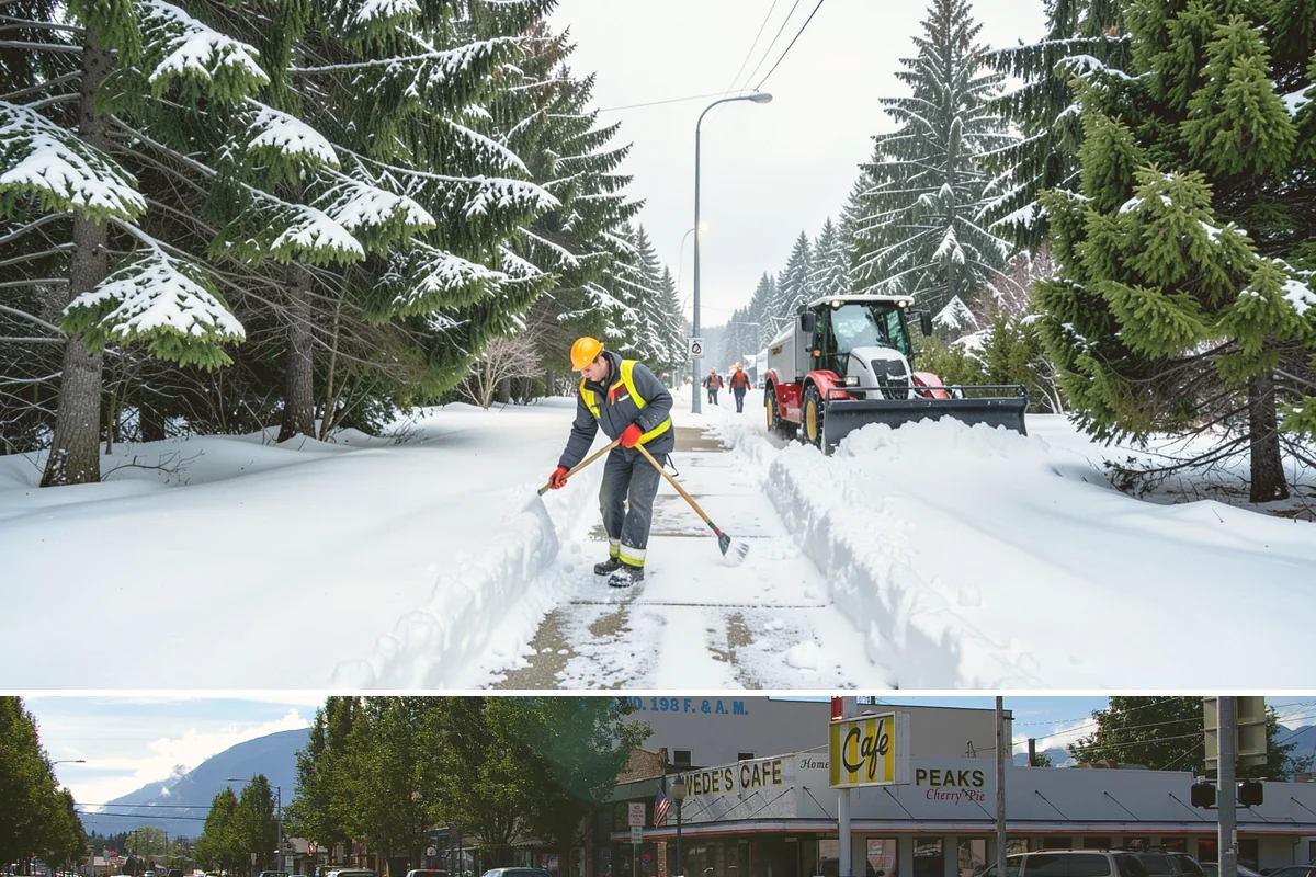 Parking Lot Deicing in North Bend, King County, WA - Deicing demand peaks during the December-to-February stretch when freezing rain is most frequent in the lowlands.