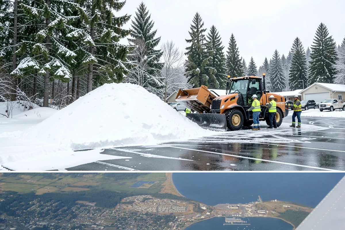 Parking Lot Deicing in Oak Harbor, Island County, WA - Deicing demand peaks during the December-to-February stretch when freezing rain is most frequent in the lowlands.