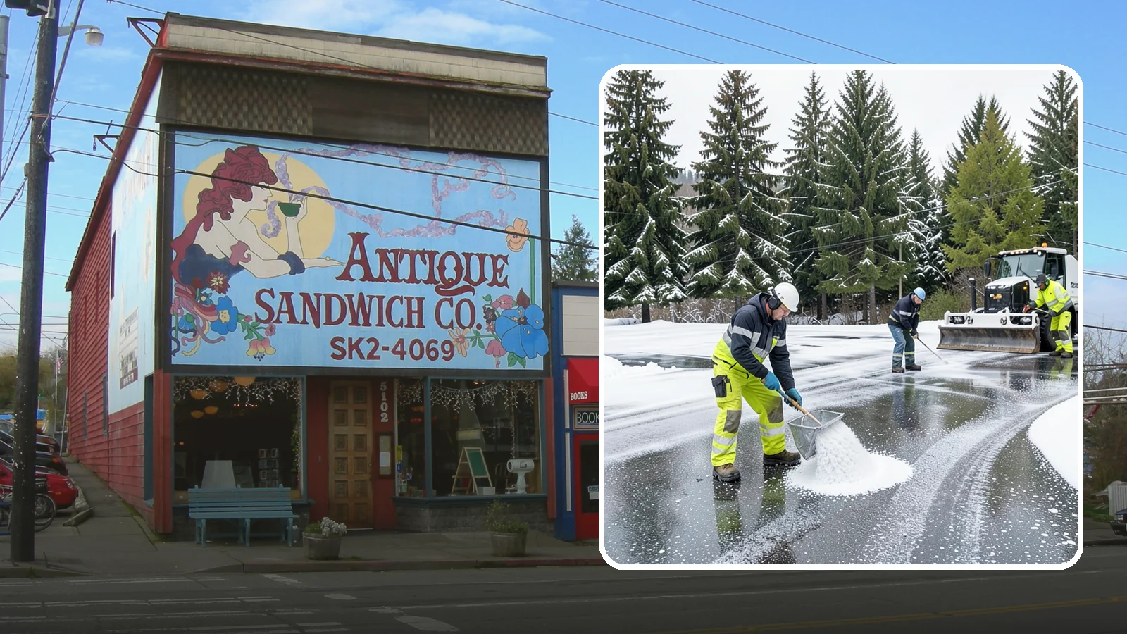 Parking Lot Deicing in Ruston, Pierce County, WA - We pre-treat and post-treat commercial lots to stop the black ice that follows Western Washington's freezing rain.