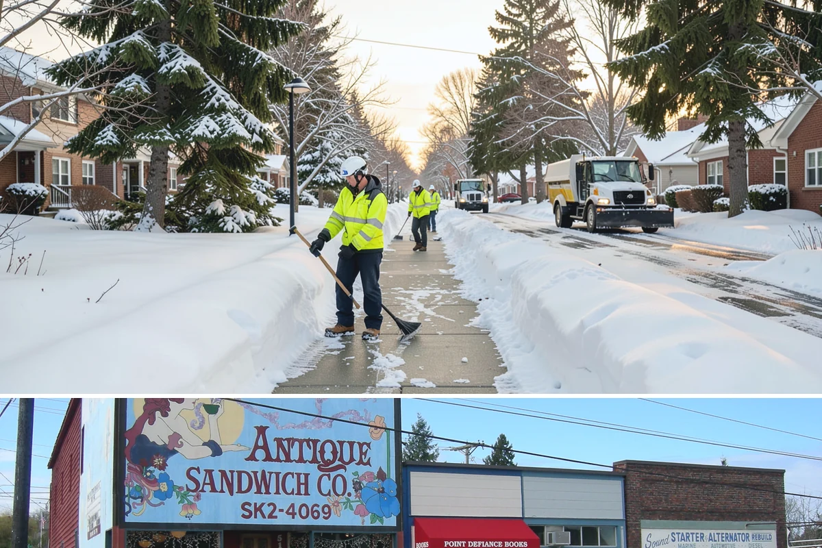 Parking Lot Deicing in Ruston, Pierce County, WA - Deicing demand peaks during the December-to-February stretch when freezing rain is most frequent in the lowlands.