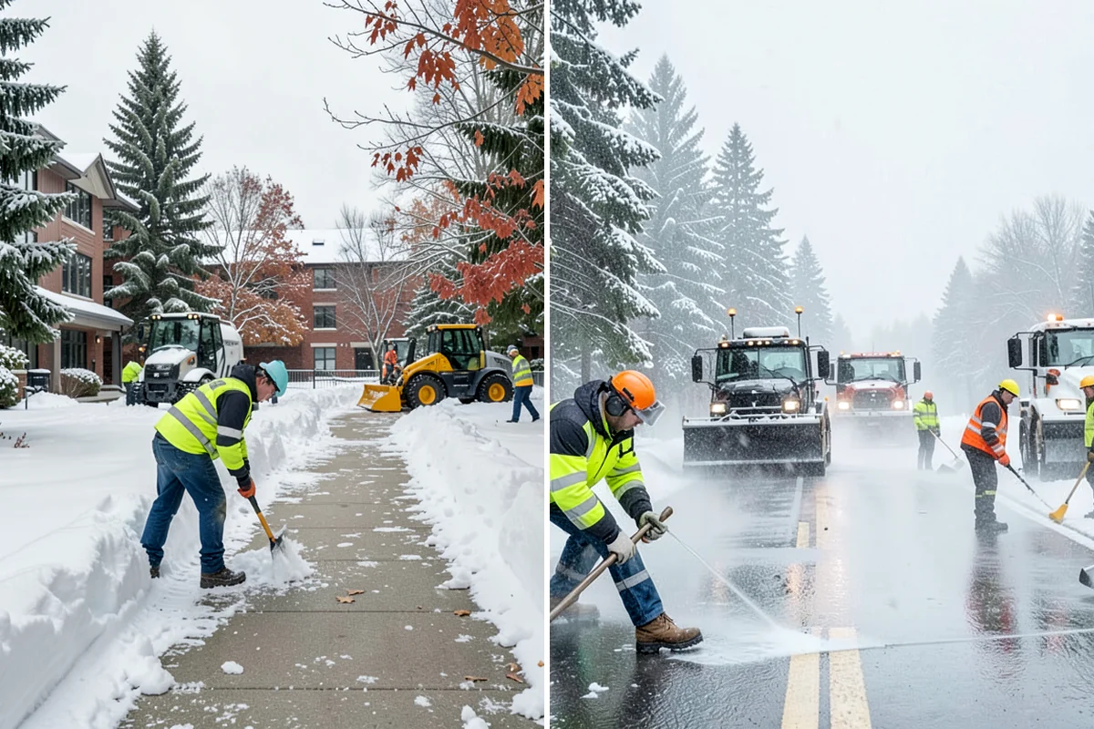 Parking Lot Deicing in SeaTac, King County, WA - We identify shaded corners and poor-drainage areas that ice first
