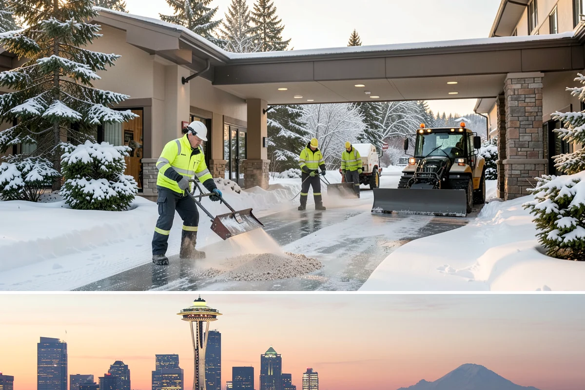 Parking Lot Deicing in Seattle, King County, WA - Deicing demand peaks during the December-to-February stretch when freezing rain is most frequent in the lowlands.