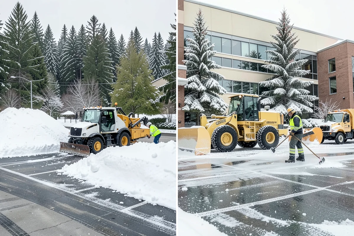 Parking Lot Deicing in Shoreline, King County, WA - We identify shaded corners and poor-drainage areas that ice first
