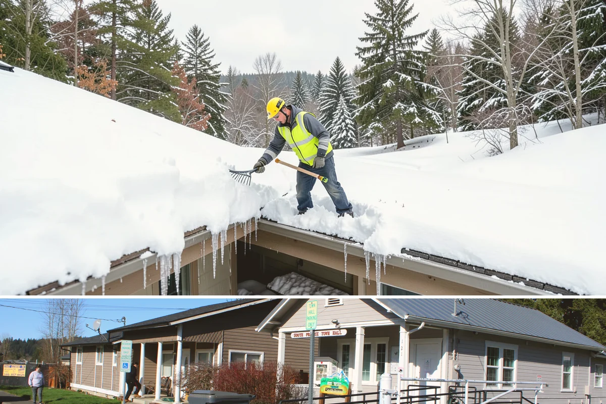 Parking Lot Deicing in South Prairie, Pierce County, WA - Deicing demand peaks during the December-to-February stretch when freezing rain is most frequent in the lowlands.