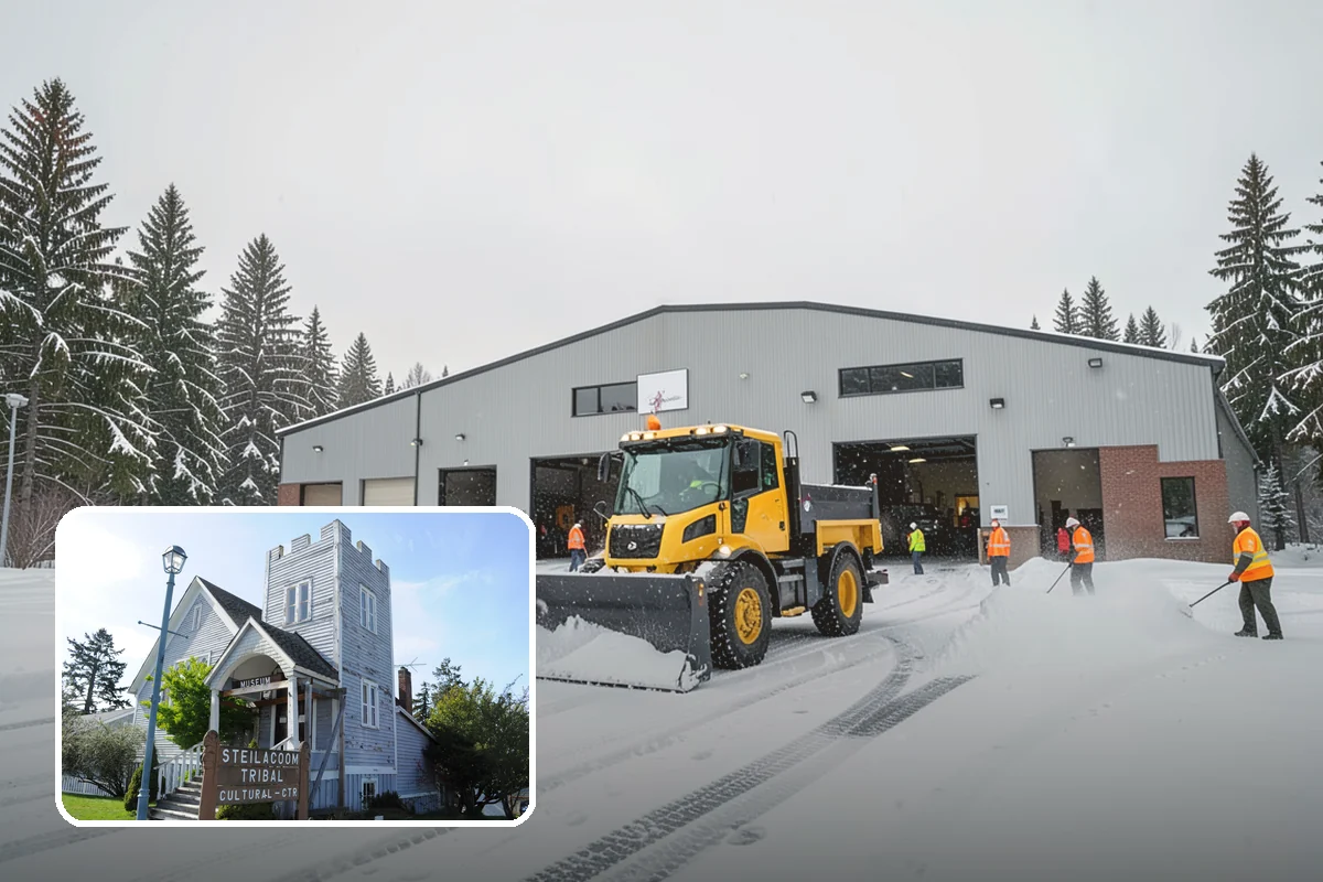 Parking Lot Deicing in Steilacoom, Pierce County, WA - Targets black ice unique to PNW freezing rain