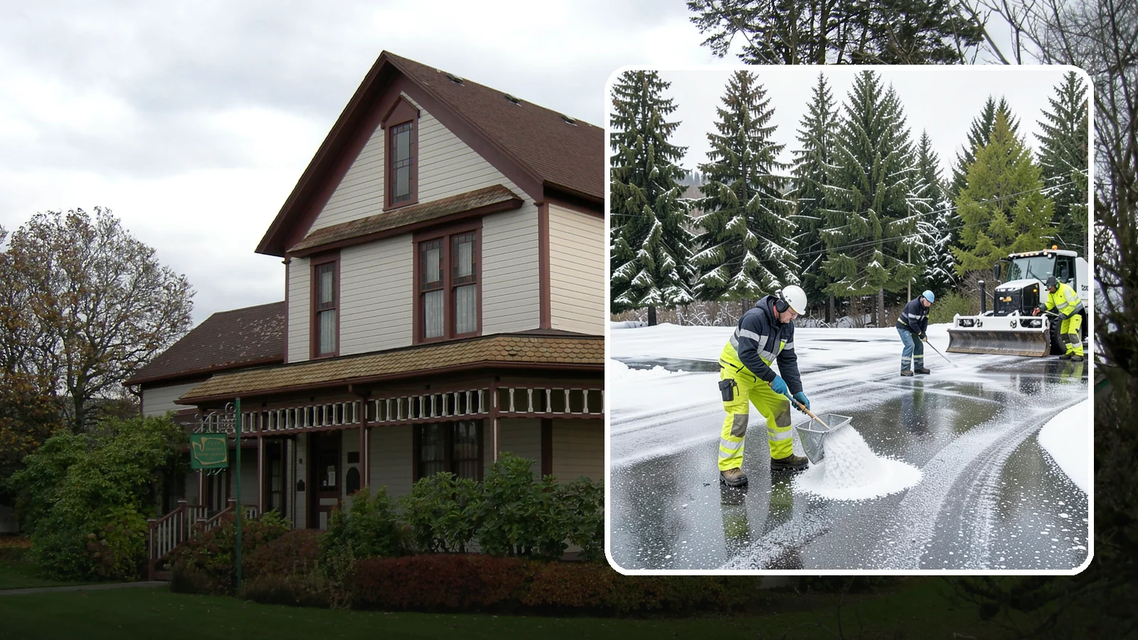 Parking Lot Deicing in Sumner, Pierce County, WA - We pre-treat and post-treat commercial lots to stop the black ice that follows Western Washington's freezing rain.