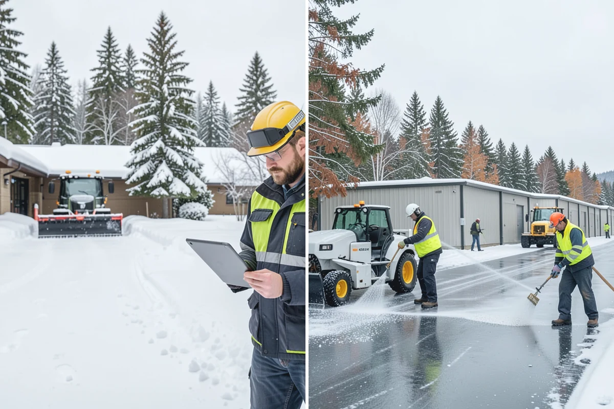Parking Lot Deicing in Sumner, Pierce County, WA - We identify shaded corners and poor-drainage areas that ice first