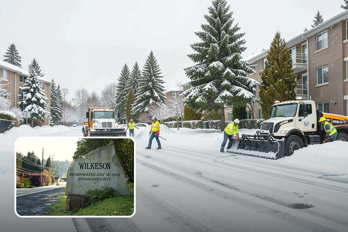 Parking Lot Deicing in Wilkeson, Pierce County, WA - Targets black ice unique to PNW freezing rain