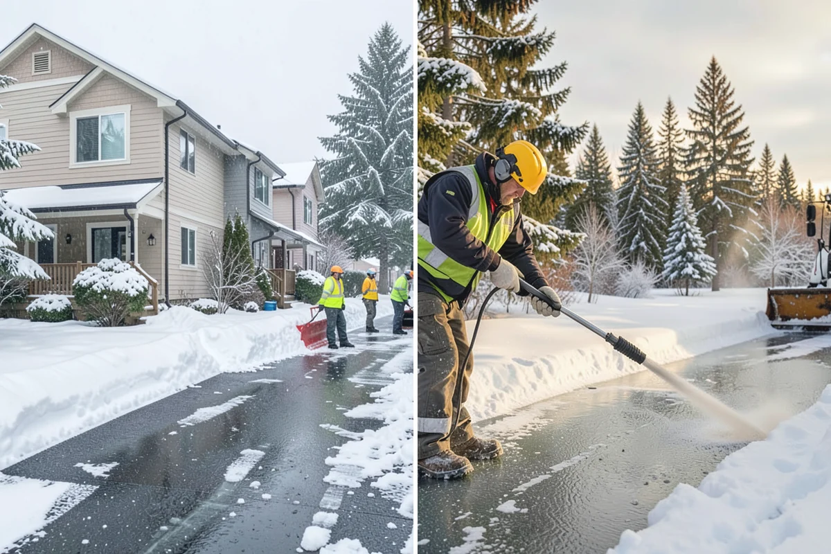 Parking Lot Deicing in Wilkeson, Pierce County, WA - We identify shaded corners and poor-drainage areas that ice first