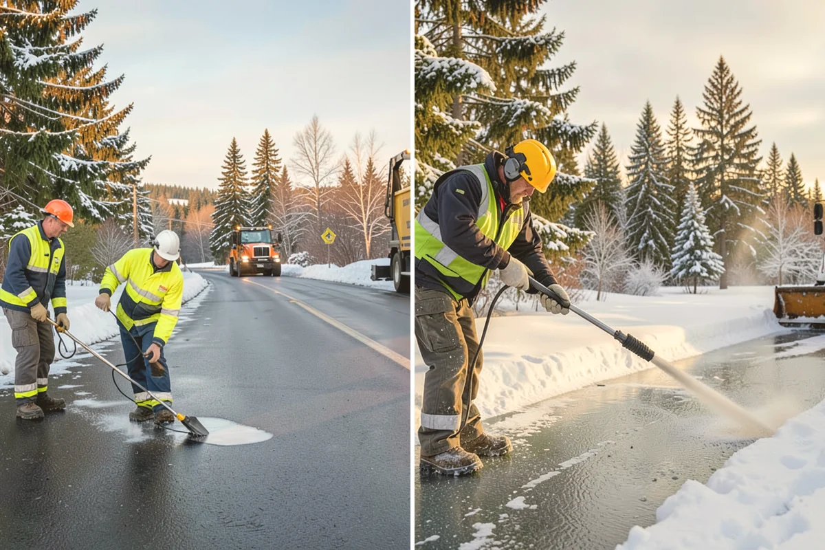 Parking Lot Ice Removal in Algona, King County, WA - We locate bonded ice from thaw-and-refreeze cycles