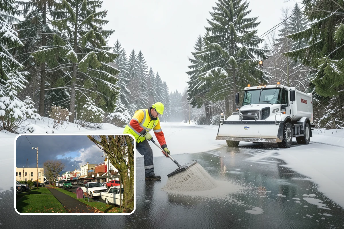 Parking Lot Ice Removal in Arlington, Snohomish County, WA - Clears layered ice deicer cannot lift