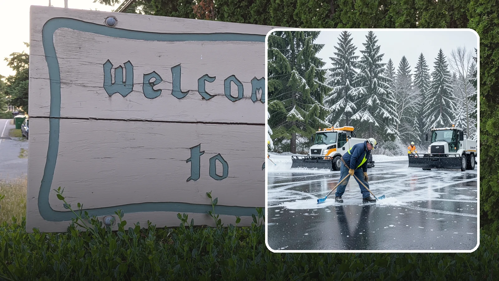 Parking Lot Ice Removal in Brier, Snohomish County, WA - We break up and clear stubborn ice sheets that form after Western Washington's thaw-and-refreeze cycles.