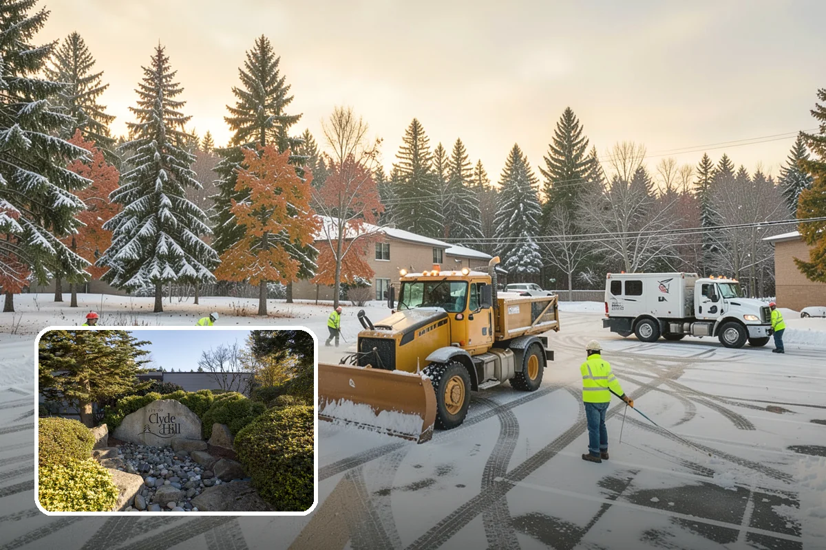 Parking Lot Ice Removal in Clyde Hill, King County, WA - Clears layered ice deicer cannot lift