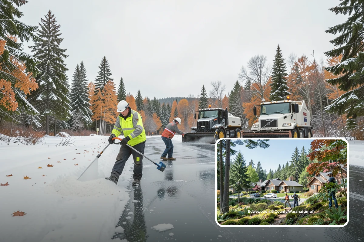 Parking Lot Ice Removal in Edgewood, Pierce County, WA - Clears layered ice deicer cannot lift