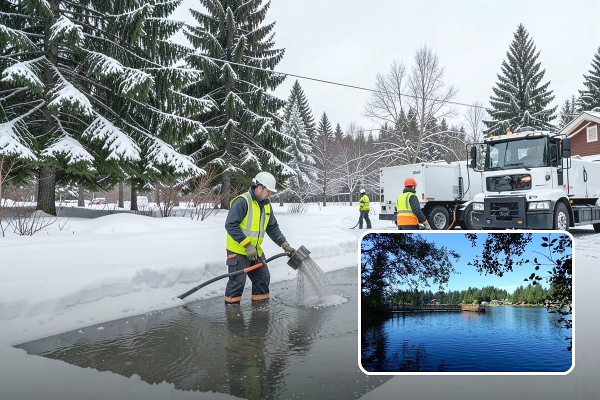 Parking Lot Ice Removal in Federal Way, King County, WA - Clears layered ice deicer cannot lift