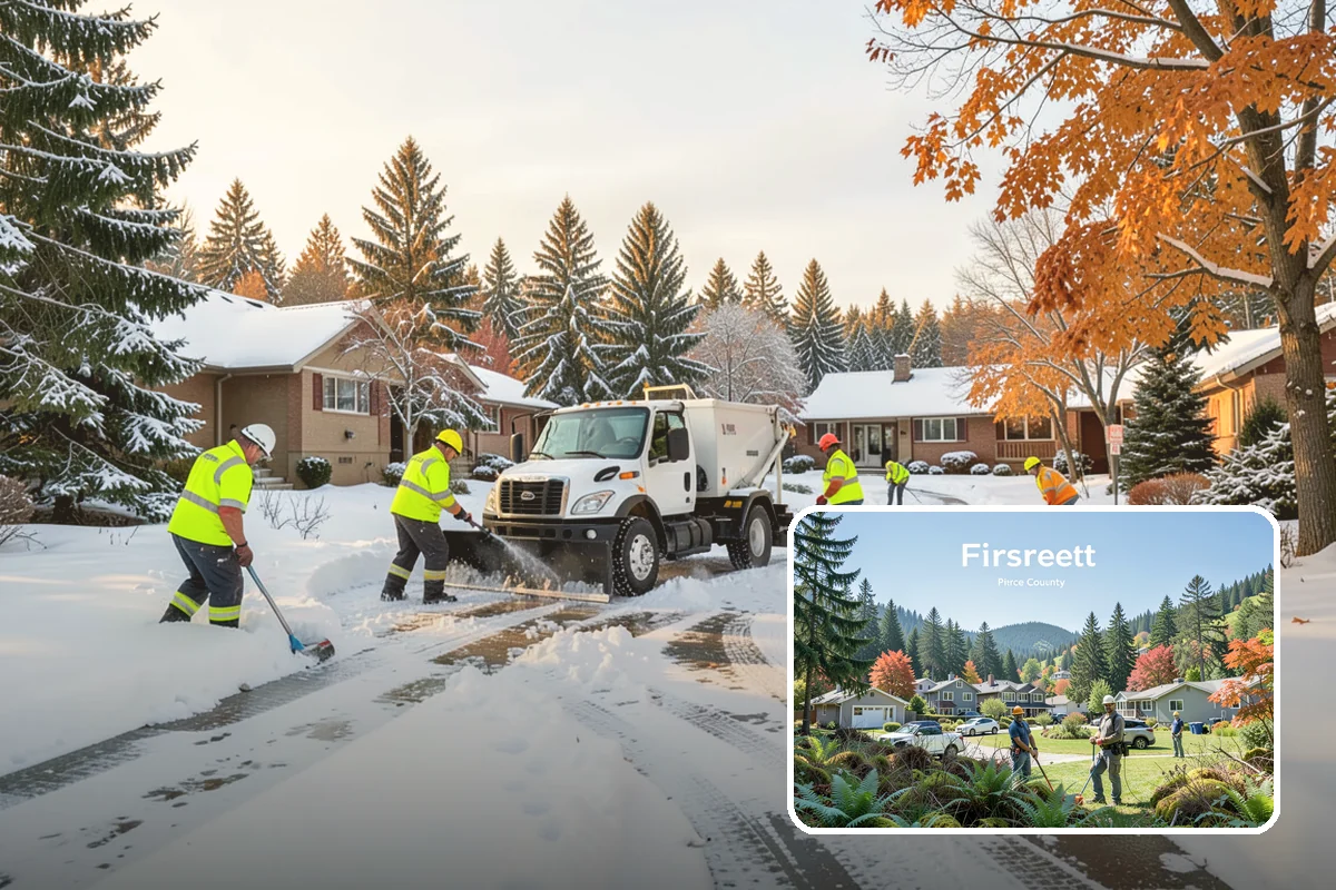 Parking Lot Ice Removal in Fircrest, Pierce County, WA - Clears layered ice deicer cannot lift