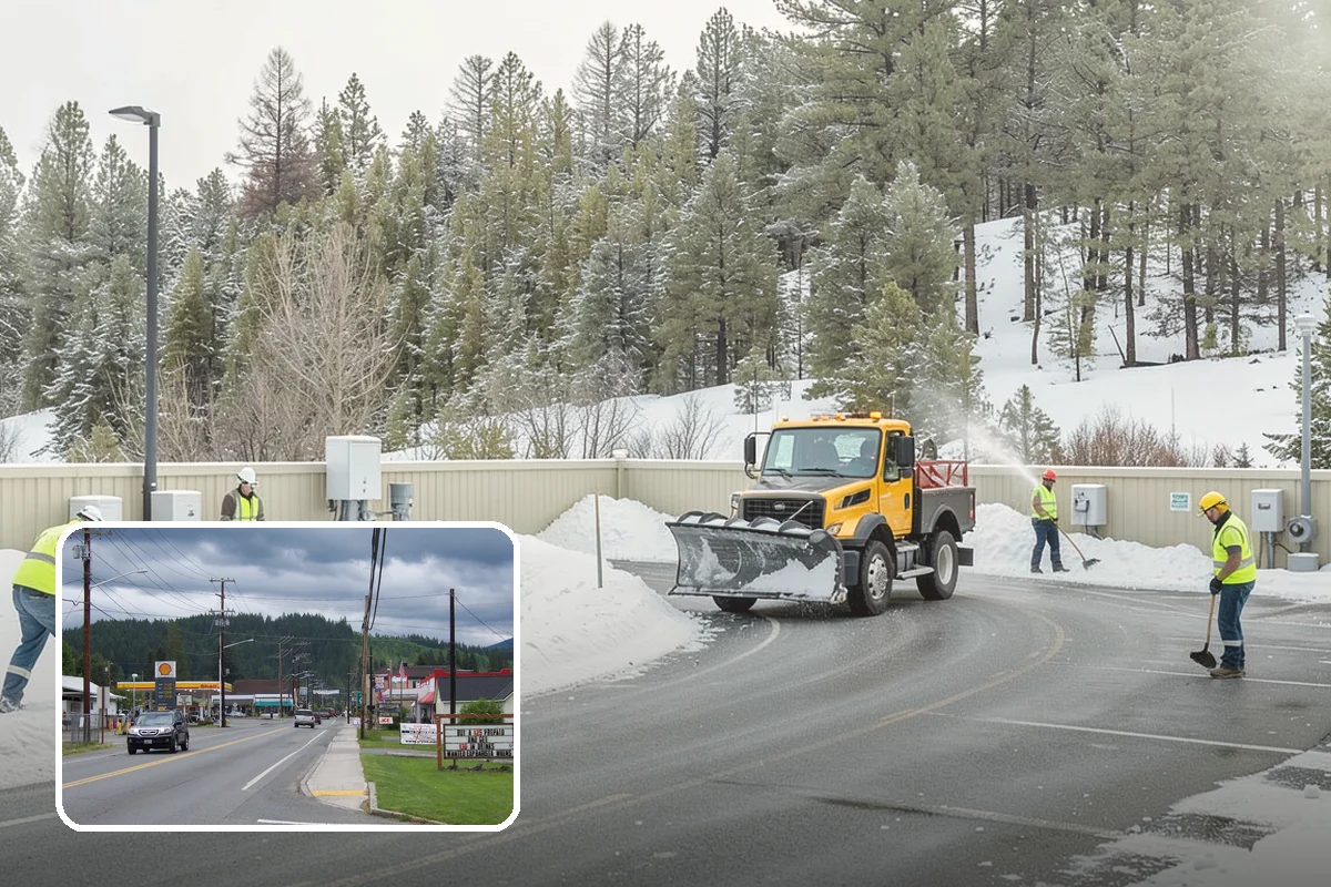 Parking Lot Ice Removal in Granite Falls, Snohomish County, WA - Clears layered ice deicer cannot lift