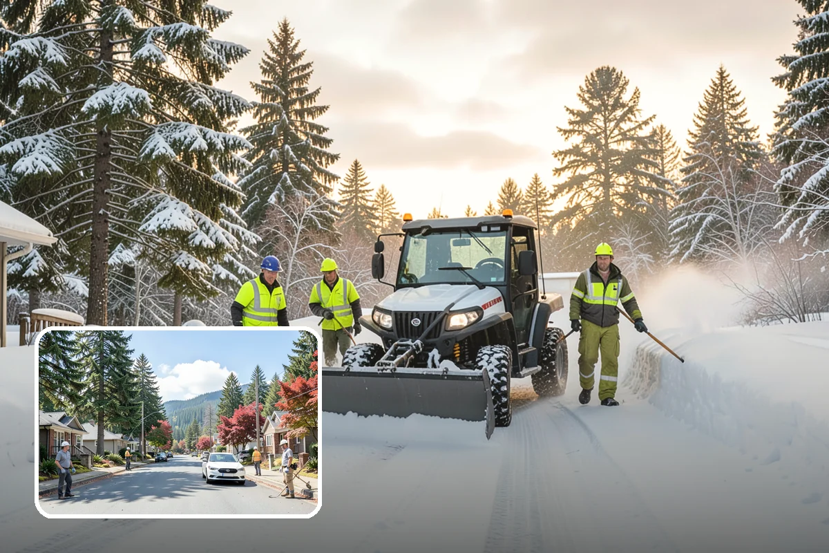 Parking Lot Ice Removal in Hunts Point, King County, WA - Clears layered ice deicer cannot lift