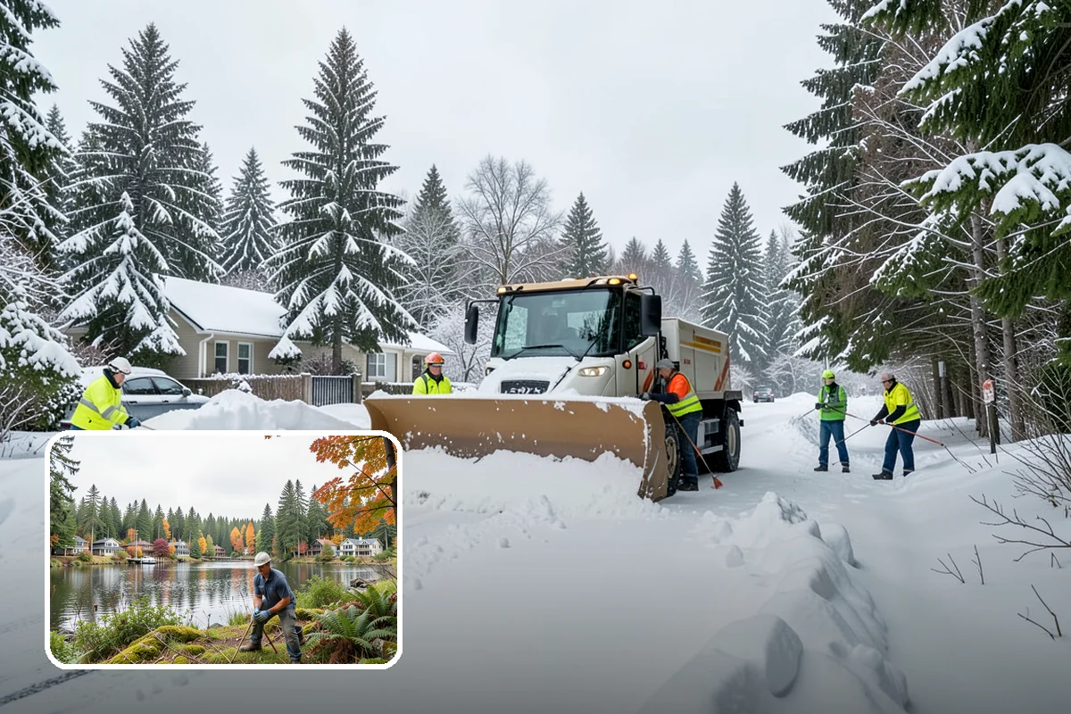 Parking Lot Ice Removal in La Conner, Skagit County, WA - Clears layered ice deicer cannot lift
