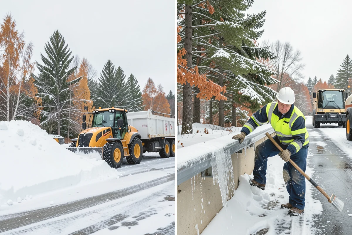 Parking Lot Ice Removal in La Conner, Skagit County, WA - We locate bonded ice from thaw-and-refreeze cycles