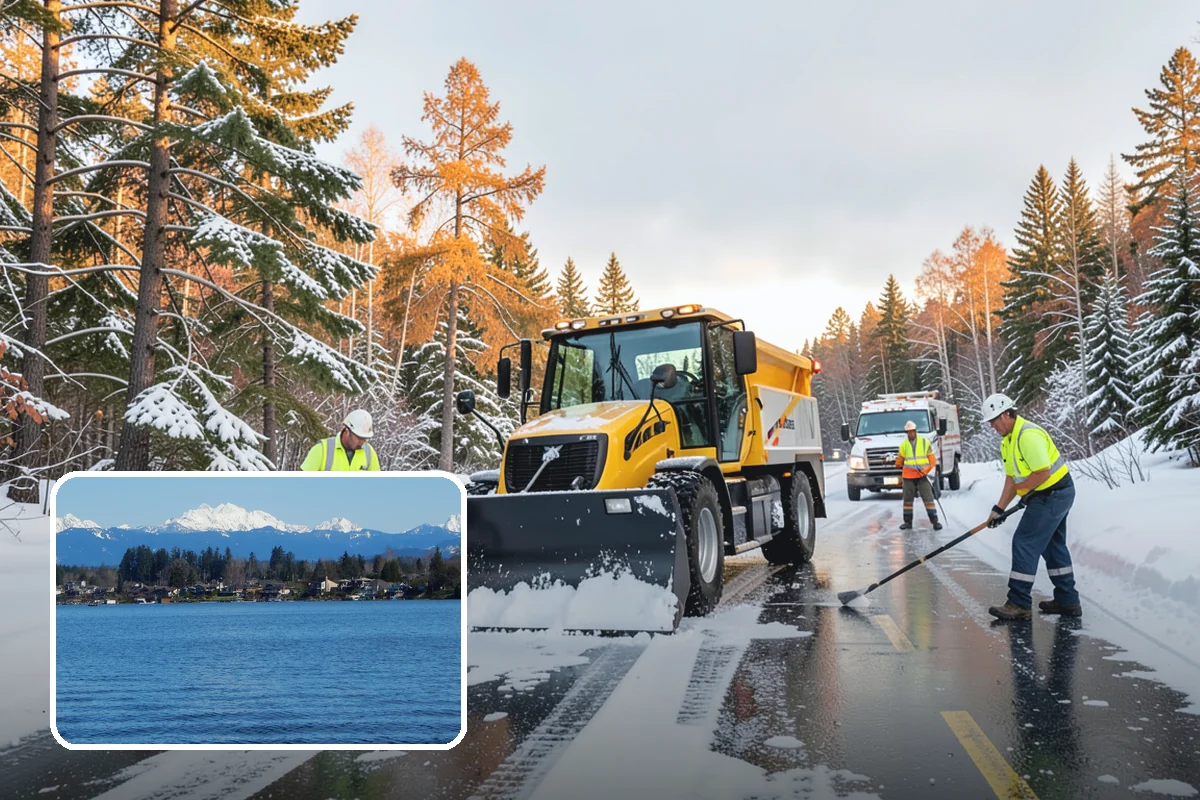 Parking Lot Ice Removal in Lake Stevens, Snohomish County, WA - Clears layered ice deicer cannot lift