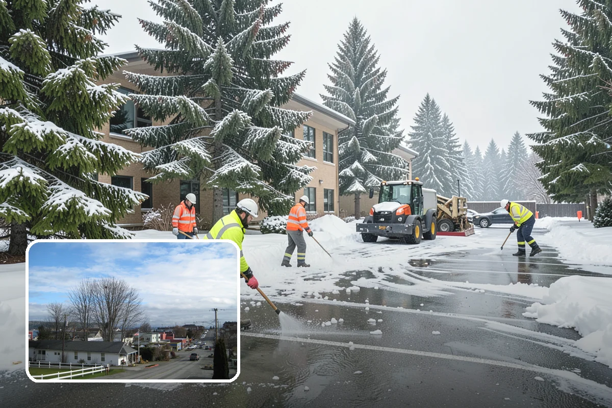 Parking Lot Ice Removal in Langley, Island County, WA - Clears layered ice deicer cannot lift