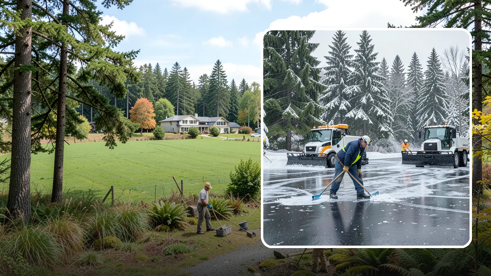 Parking Lot Ice Removal in Lyman, Skagit County, WA - We break up and clear stubborn ice sheets that form after Western Washington's thaw-and-refreeze cycles.