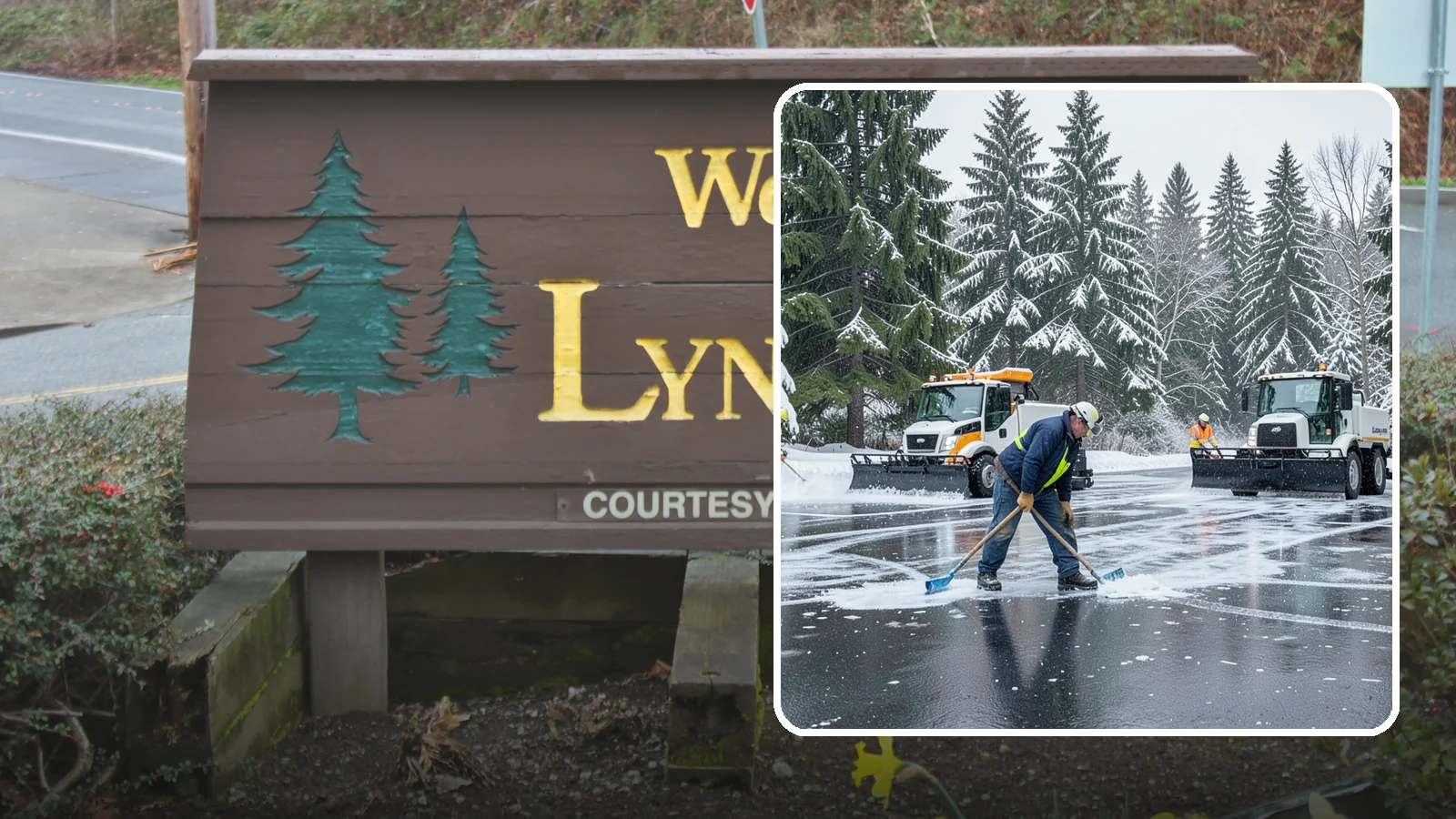 Parking Lot Ice Removal in Lynnwood, Snohomish County, WA - We break up and clear stubborn ice sheets that form after Western Washington's thaw-and-refreeze cycles.
