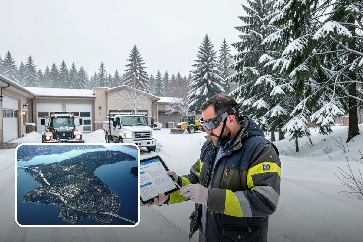 Parking Lot Ice Removal in Mercer Island, King County, WA - Clears layered ice deicer cannot lift