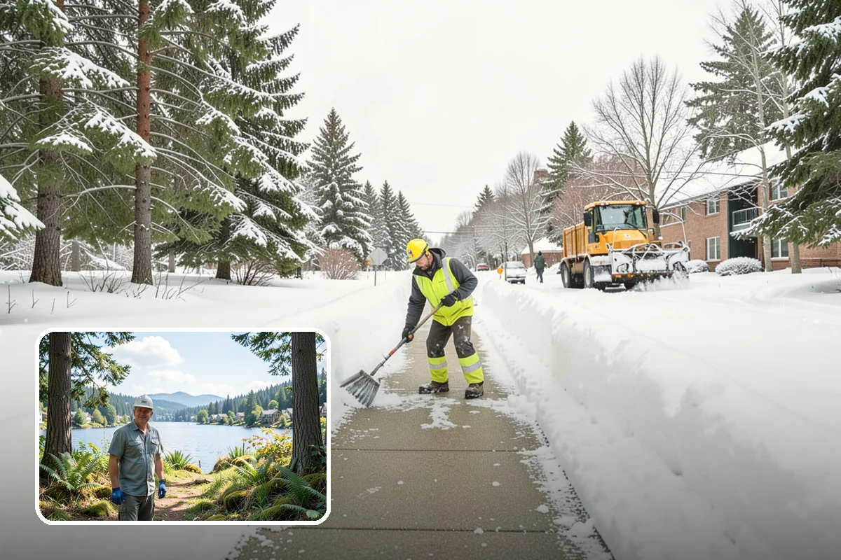 Parking Lot Ice Removal in Milton, King County, WA - Clears layered ice deicer cannot lift