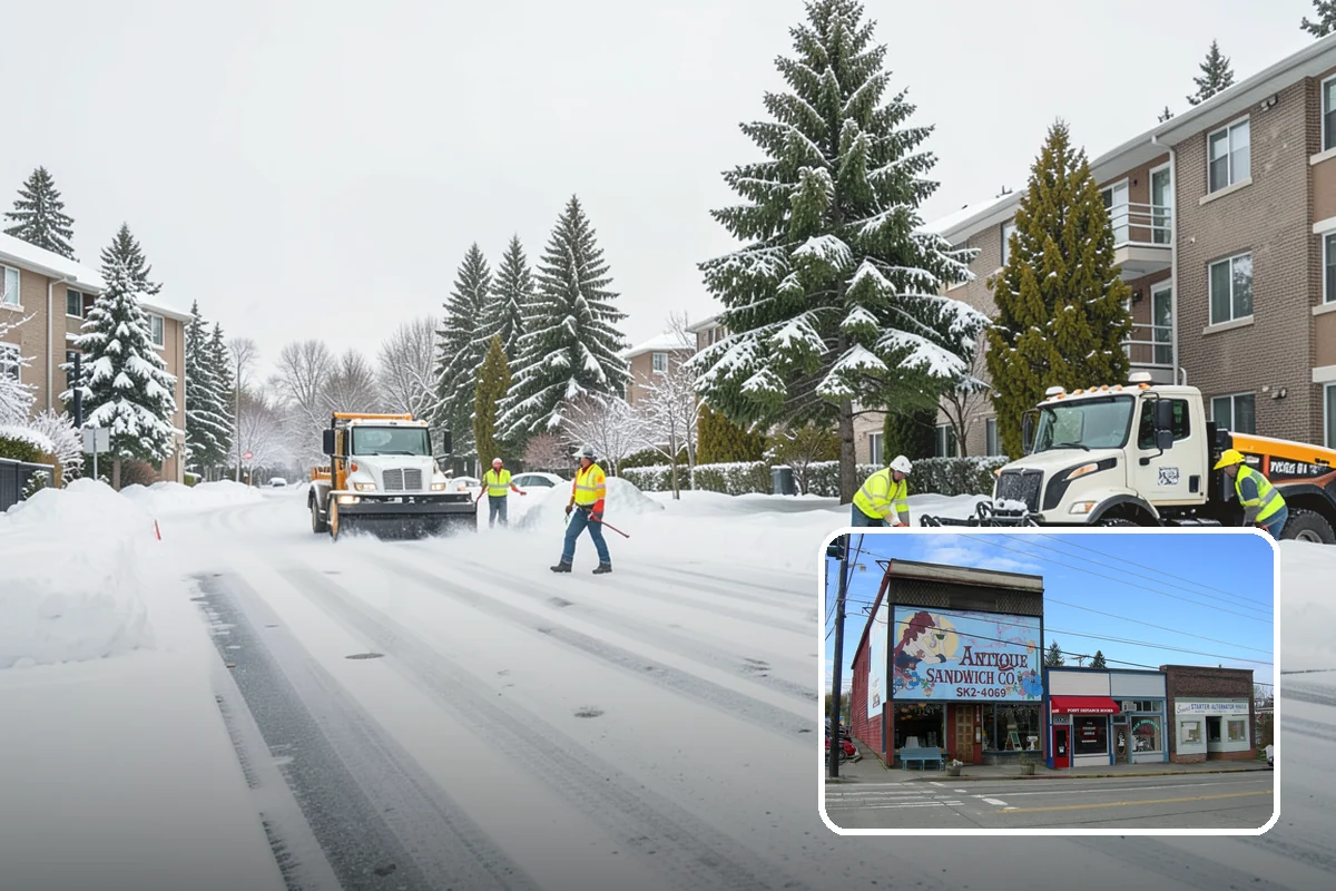 Parking Lot Ice Removal in Ruston, Pierce County, WA - Clears layered ice deicer cannot lift