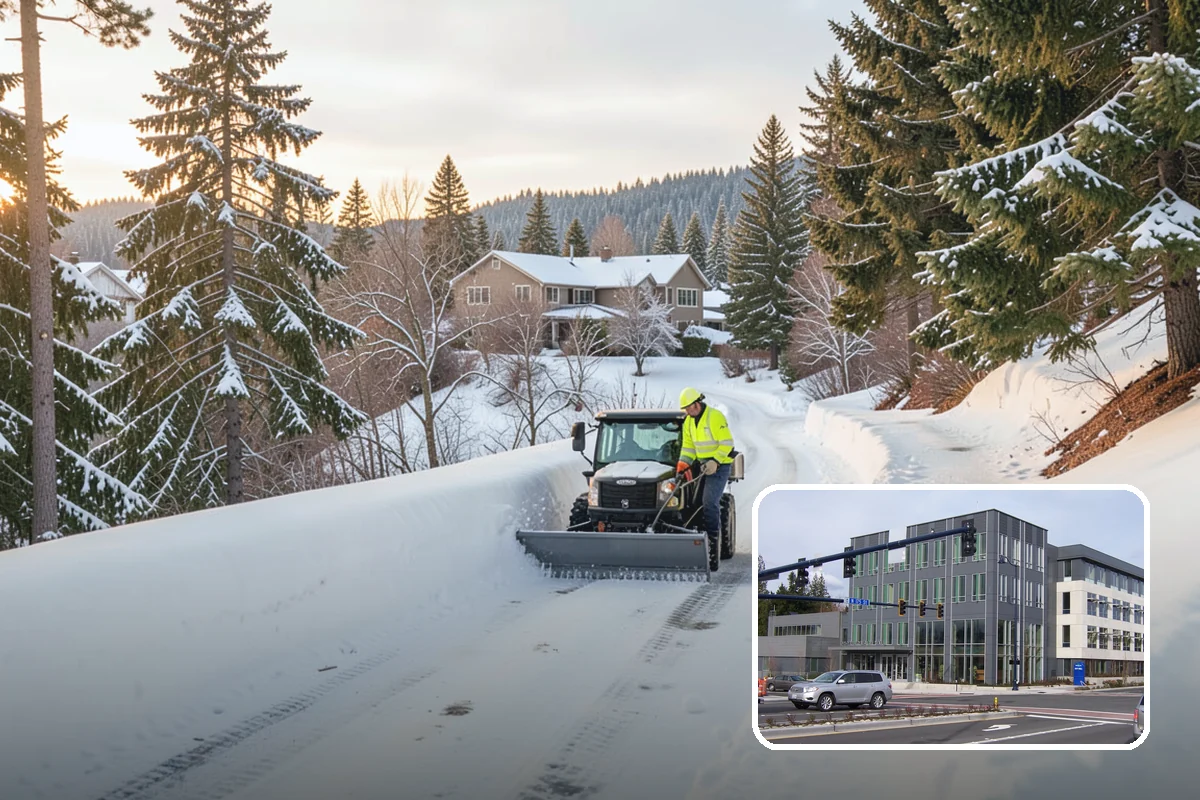 Parking Lot Ice Removal in Shoreline, King County, WA - Clears layered ice deicer cannot lift