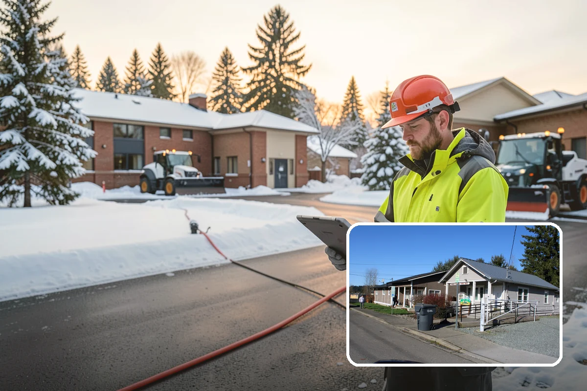 Parking Lot Ice Removal in South Prairie, Pierce County, WA - Clears layered ice deicer cannot lift
