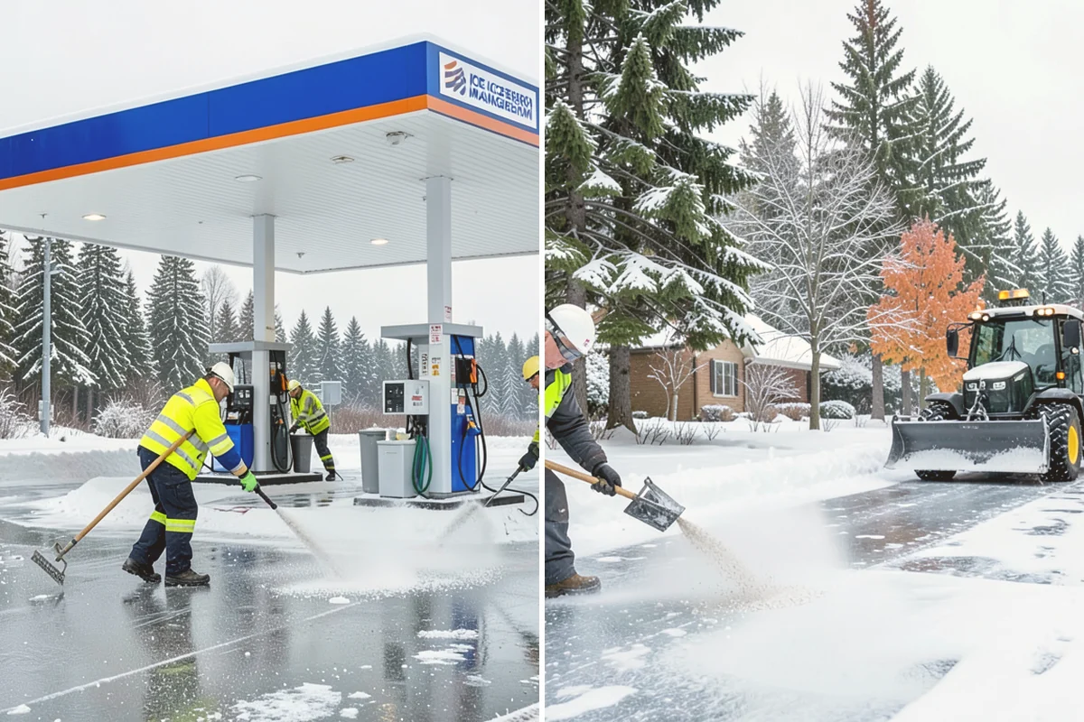Parking Lot Ice Removal in Stanwood, Snohomish County, WA - We locate bonded ice from thaw-and-refreeze cycles