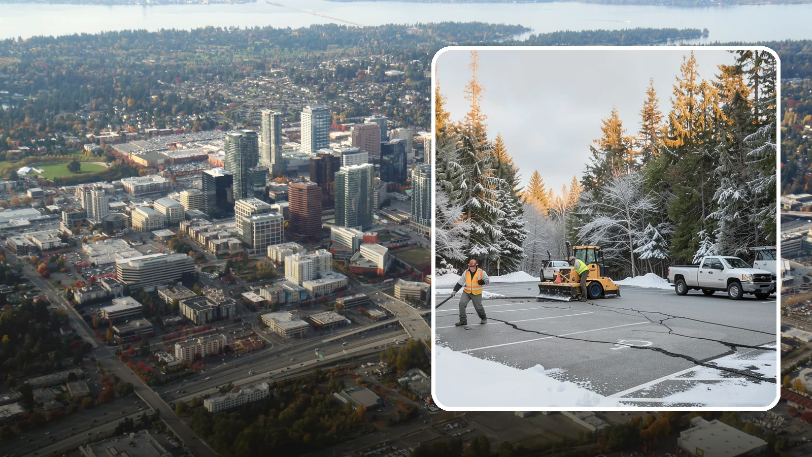 Parking Lot Maintenance in Bellevue, King County, WA - We provide season-long parking lot upkeep that keeps your surface safe through every Western Washington winter event.