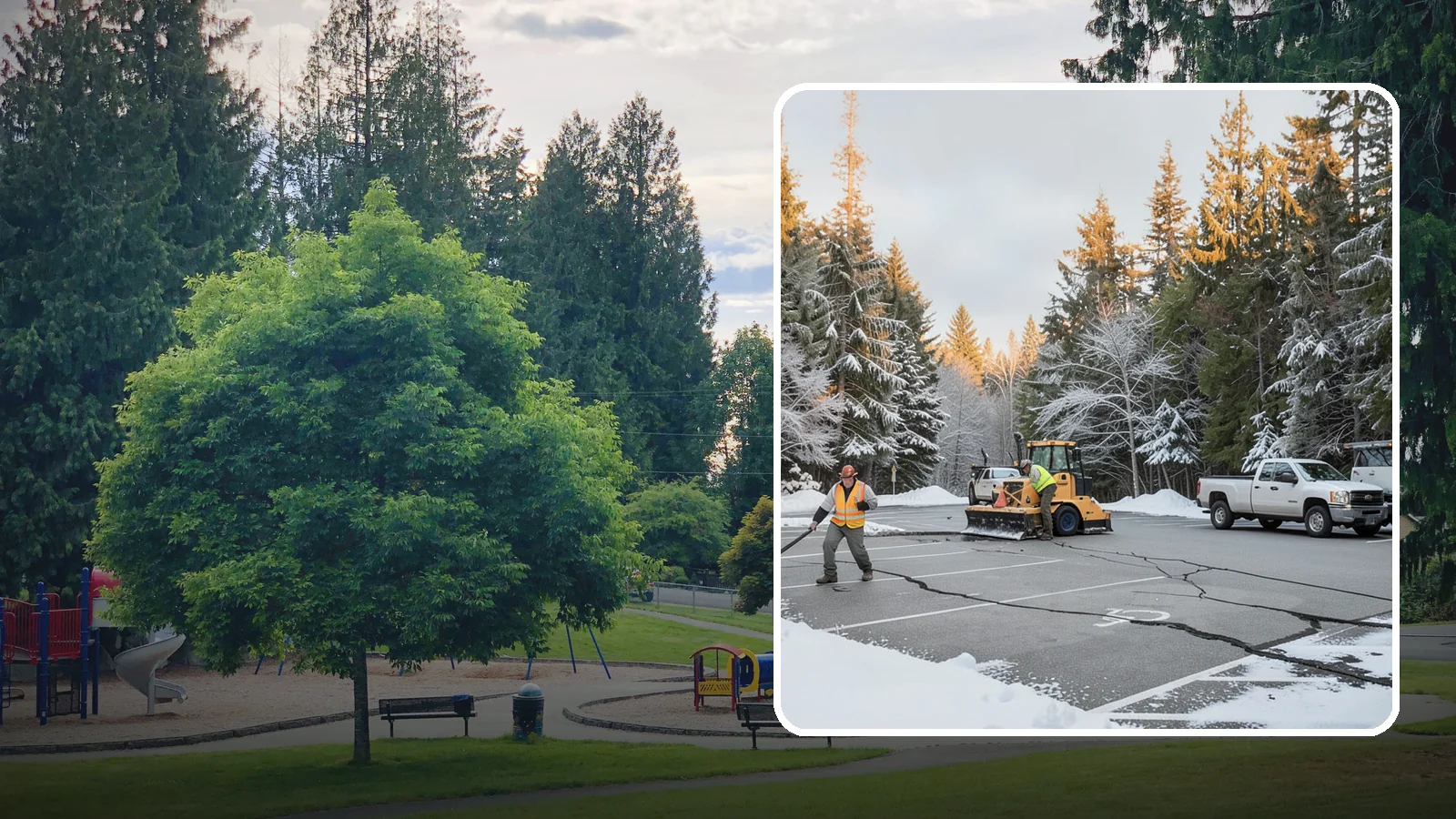 Parking Lot Maintenance in Bonney Lake, Pierce County, WA - We provide season-long parking lot upkeep that keeps your surface safe through every Western Washington winter event.