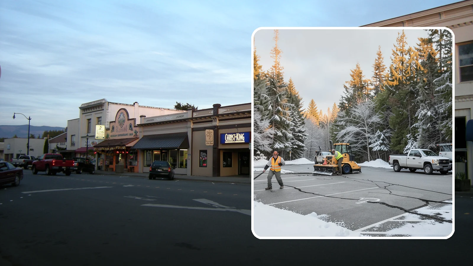 Parking Lot Maintenance in Burlington, Skagit County, WA - We provide season-long parking lot upkeep that keeps your surface safe through every Western Washington winter event.