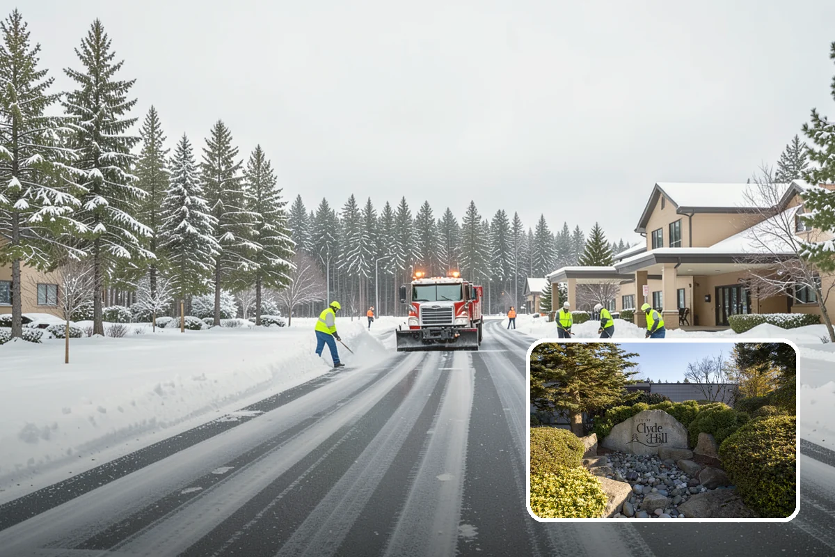 Parking Lot Maintenance in Clyde Hill, King County, WA - One plan covering all winter services