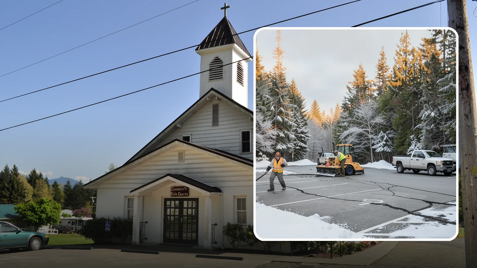 Parking Lot Maintenance in Concrete, Skagit County, WA - We provide season-long parking lot upkeep that keeps your surface safe through every Western Washington winter event.