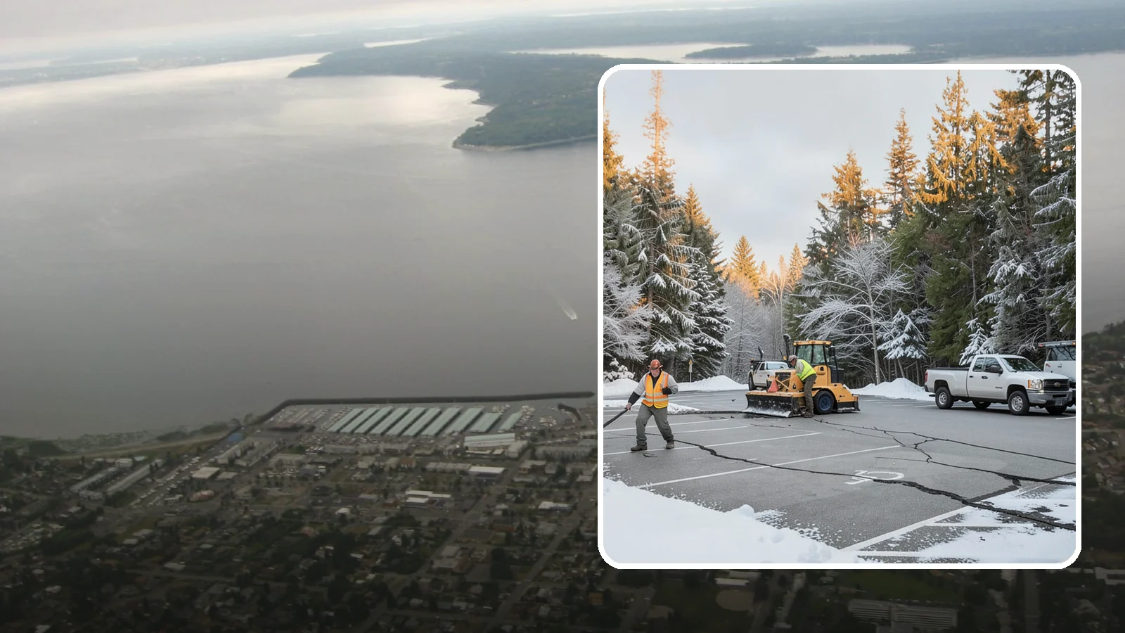 Parking Lot Maintenance in Des Moines, King County, WA - We provide season-long parking lot upkeep that keeps your surface safe through every Western Washington winter event.