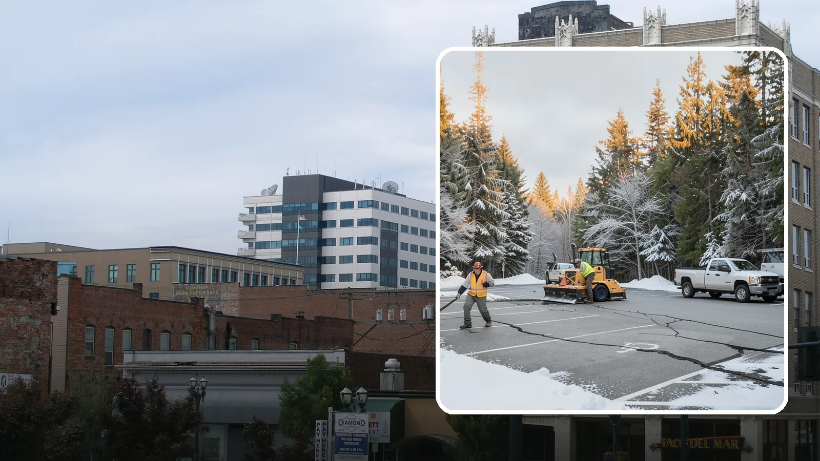 Parking Lot Maintenance in Everett, Snohomish County, WA - We provide season-long parking lot upkeep that keeps your surface safe through every Western Washington winter event.