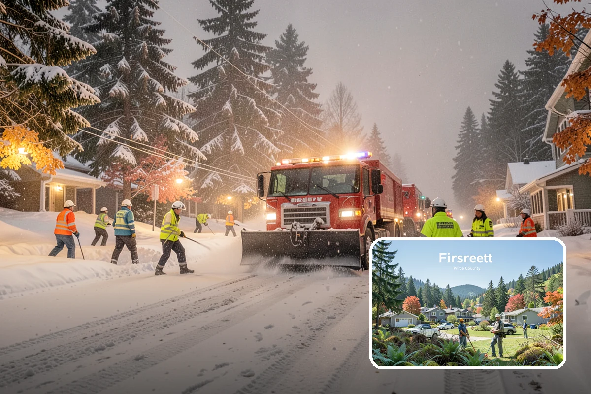 Parking Lot Maintenance in Fircrest, Pierce County, WA - One plan covering all winter services