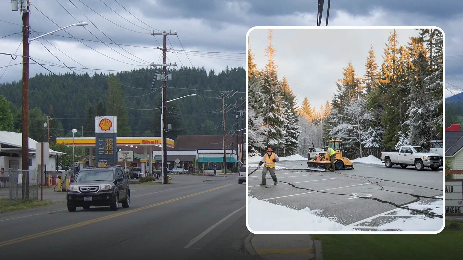 Parking Lot Maintenance in Granite Falls, Snohomish County, WA - We provide season-long parking lot upkeep that keeps your surface safe through every Western Washington winter event.