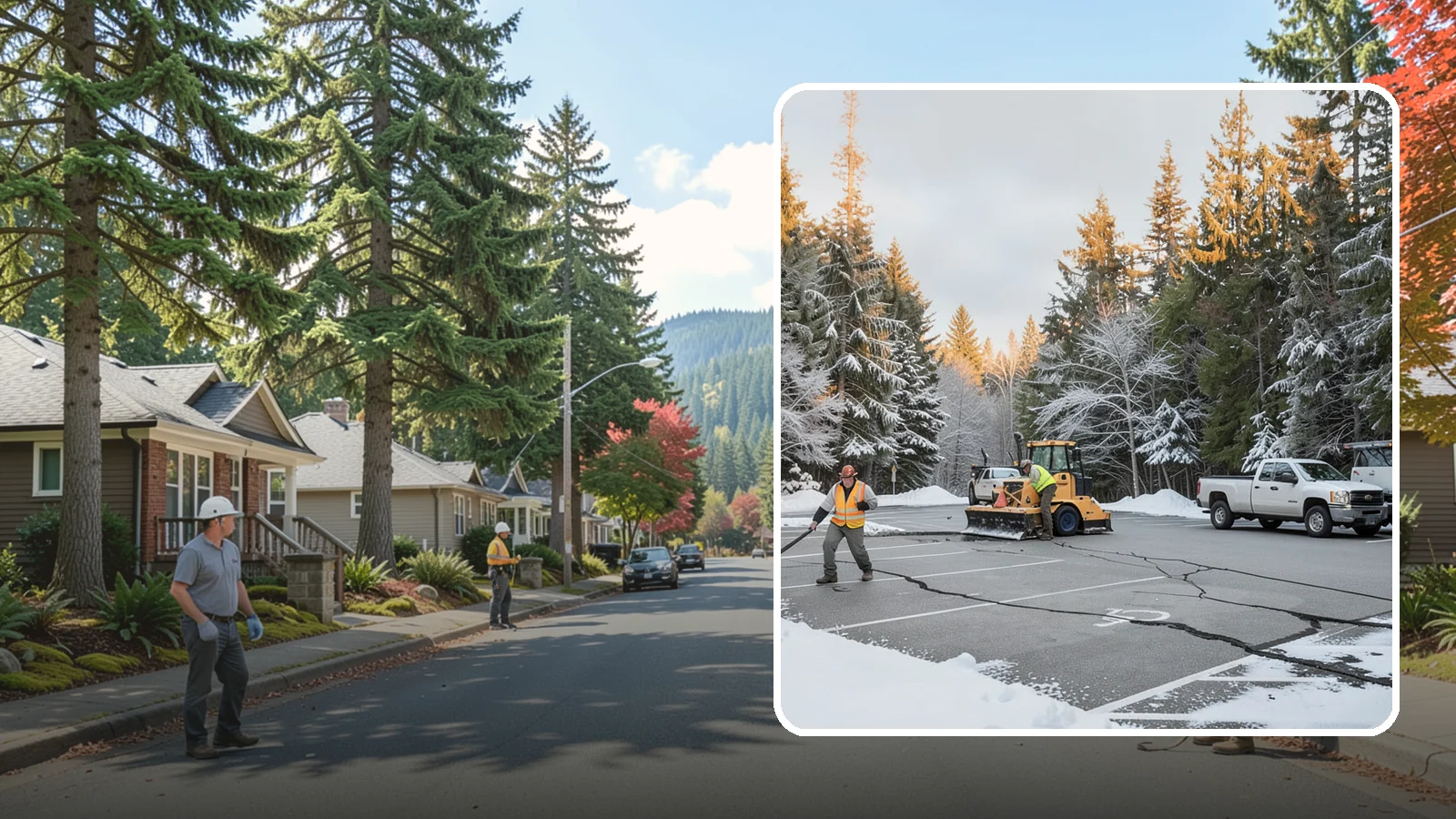 Parking Lot Maintenance in Hunts Point, King County, WA - We provide season-long parking lot upkeep that keeps your surface safe through every Western Washington winter event.