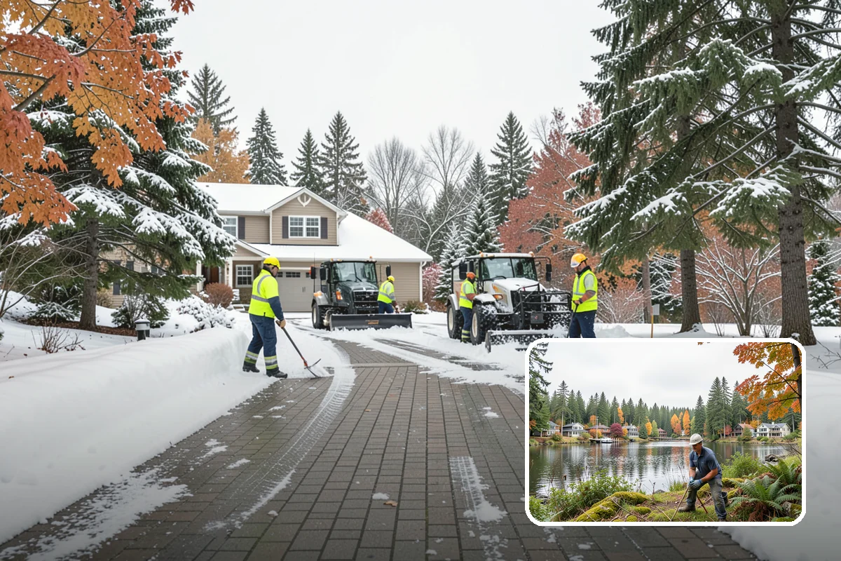 Parking Lot Maintenance in La Conner, Skagit County, WA - One plan covering all winter services