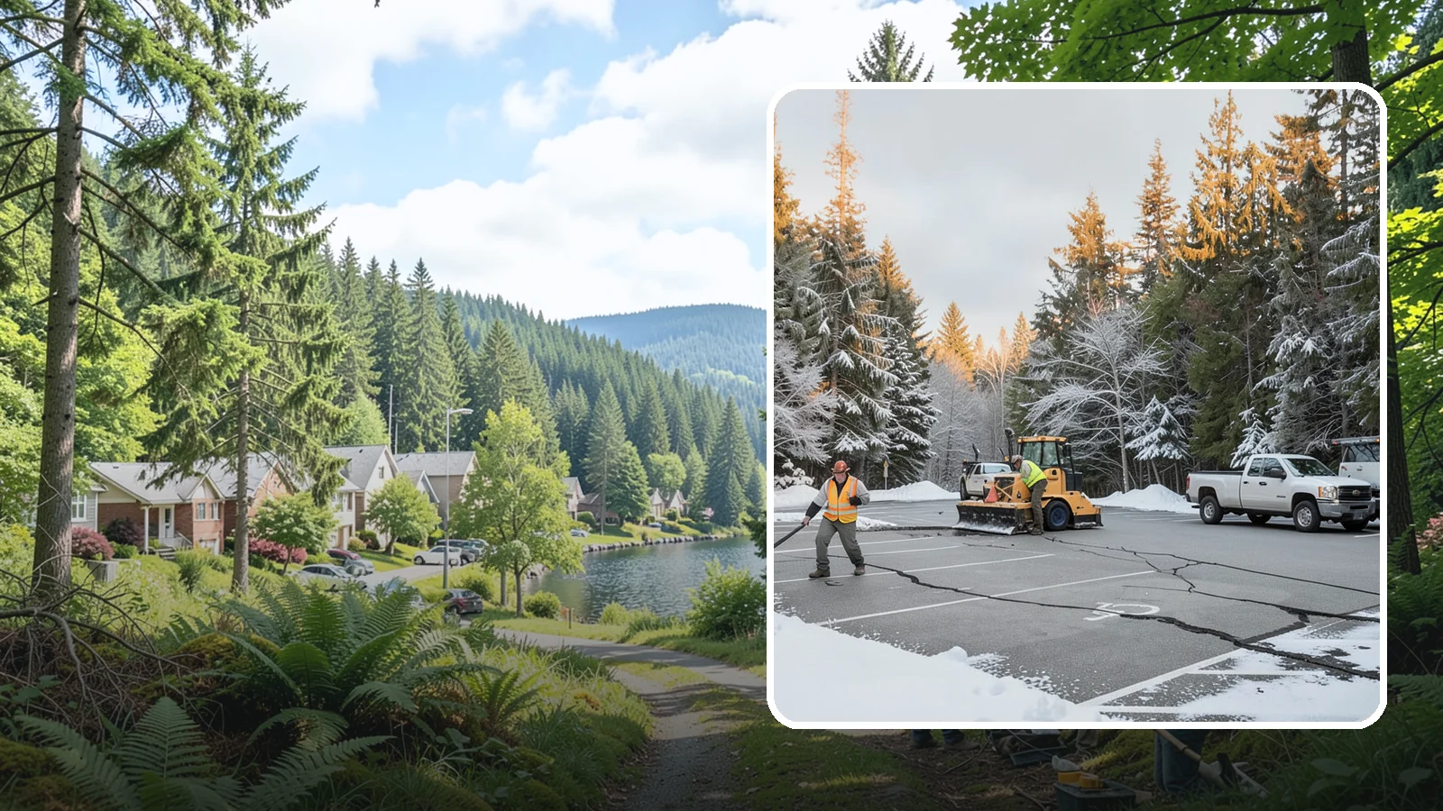 Parking Lot Maintenance in Lake Forest Park, King County, WA - We provide season-long parking lot upkeep that keeps your surface safe through every Western Washington winter event.