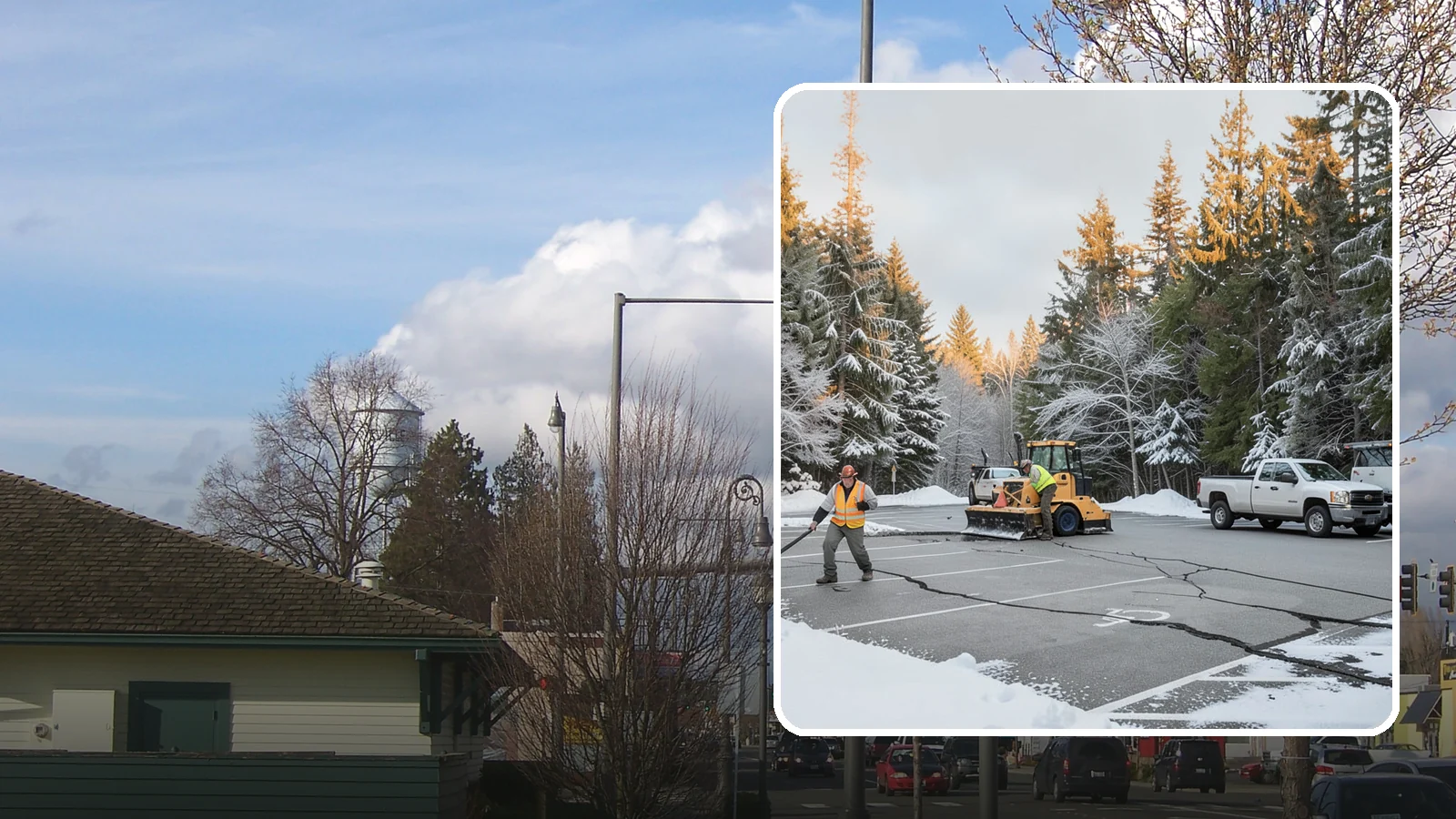Parking Lot Maintenance in Marysville, Snohomish County, WA - We provide season-long parking lot upkeep that keeps your surface safe through every Western Washington winter event.