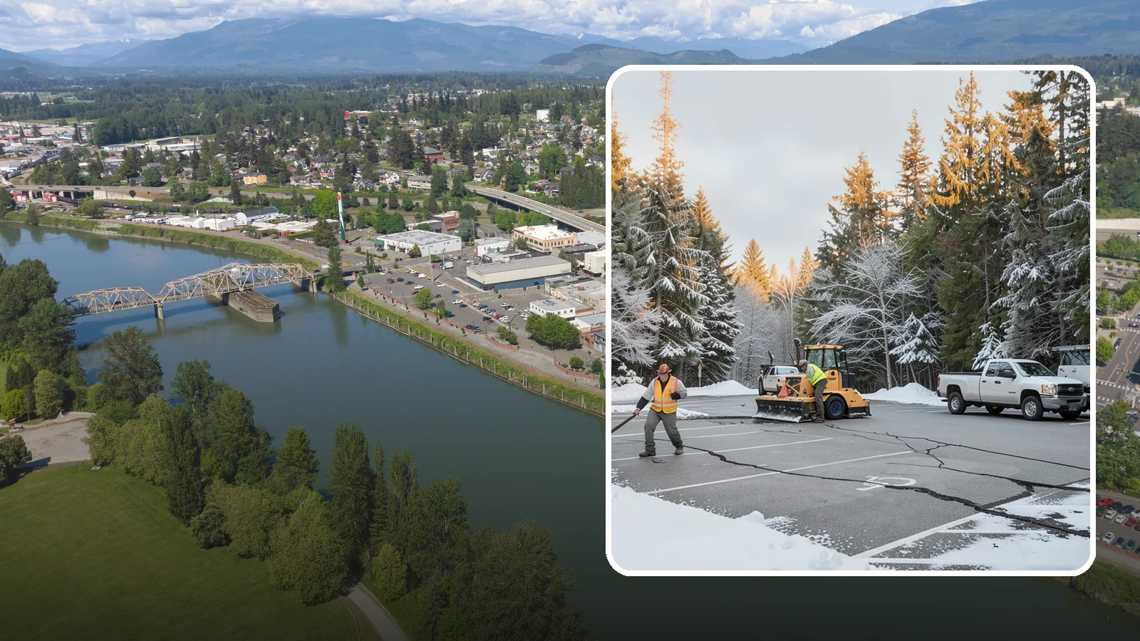 Parking Lot Maintenance in Mount Vernon, Skagit County, WA - We provide season-long parking lot upkeep that keeps your surface safe through every Western Washington winter event.