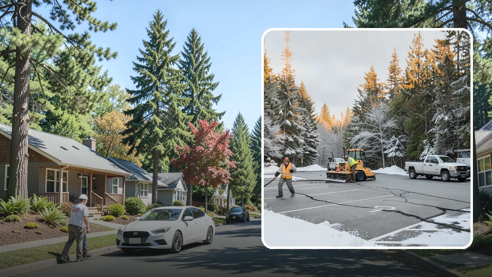 Parking Lot Maintenance in Orting, Pierce County, WA - We provide season-long parking lot upkeep that keeps your surface safe through every Western Washington winter event.