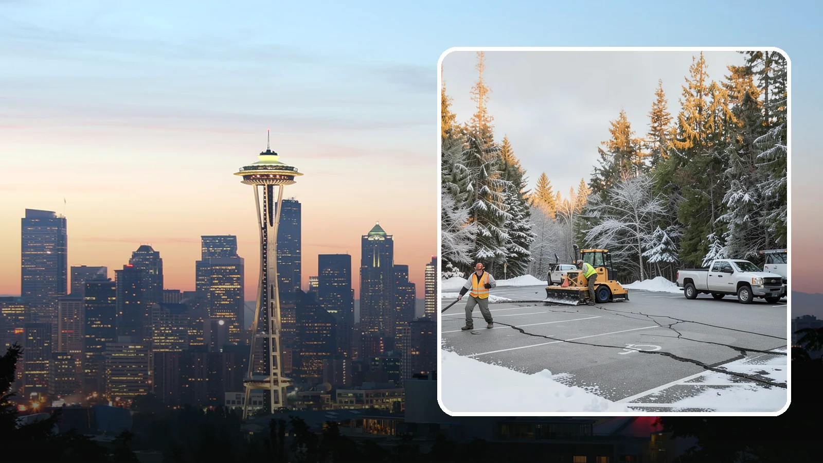 Parking Lot Maintenance in Seattle, King County, WA - We provide season-long parking lot upkeep that keeps your surface safe through every Western Washington winter event.